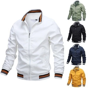 Casual Jacket Men's Coat Spring Long Sleeve Thin Windbreaker Jacket Outwear - Picture 1 of 21