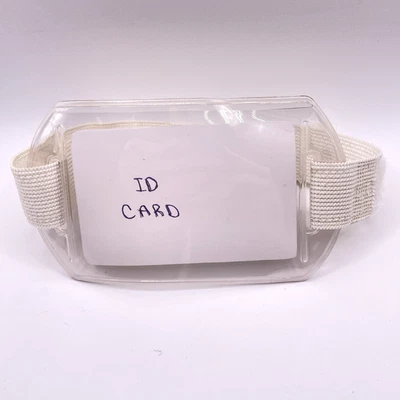 Brazalete Foto Identificación Porta Insignia Vinilo Horizontal con Correa Blanca Unidad Única Foto 1 de 3