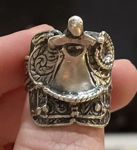 Vintage Navajo Western Saddle Sterling Silver Ring Unisex Jewelry Gift Horse - Picture 1 of 10