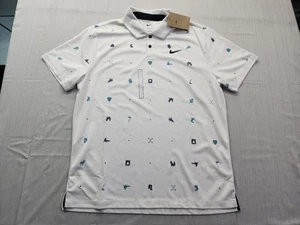 NEW Nike Golf Dri-Fit TOUR Icon Squirrel Print Polo Shirt Mens Large Loose Fit - Picture 1 of 9