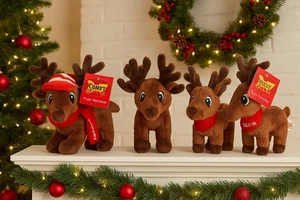 Dan Dee Plüsch Rentier Set Blitzen Komet Füchsin Dasher Weihnachten Urlaub Neu mit Etikett - Bild 1 von 8