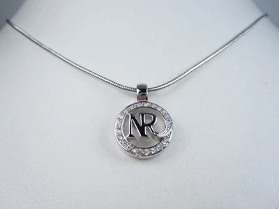Colgante enchapado en rodio Nina Ricci - Cristales de Swarovski y logotipo sin precio base 16-18" - 8024 Foto 1 de 3
