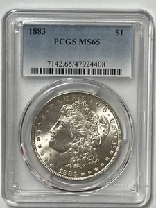 1883-P Morgan Silver Dollar Coin PCGS MS-65 - Picture 1 of 2