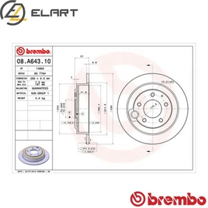 2x BRAKE DISC 08.A643.10 FOR MAZDA XEDOS9 KL-ZE-ZEKLKJ -ZEM 2.3L KF 2.0L 6cyl - Picture 1 of 7