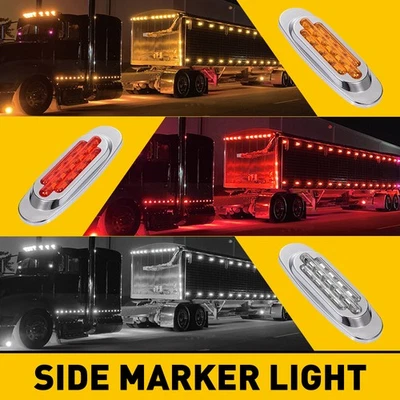 Luz de señal de giro marcador lateral ámbar/rojo 16 LED para Freightliner Peterbilt 2-10x Foto 1 de 4