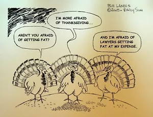 Bill Landis Original Cartoon Art The Villages Daily Sun 2005 Thanksgiving Türkei - Bild 1 von 1