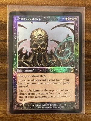 MTG✨NECROPOTENCE FOIL✨Deckmasters MINT RARE Enchantment 2001 TEDIN Art UNPLAYED - Image 1 of 4