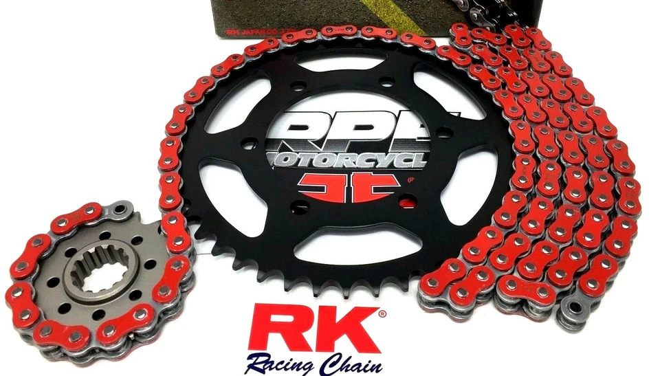 Kit de corrente e rodas dentadas Red Ducati Monster 600 M600 1994 RK MAX-X 520 X-Ring   - Imagem 1 de 4