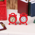 1PC 1:12 Dollhouse Miniature Metal Alarm Clock Mini Clock Bedroom Decor Toys
