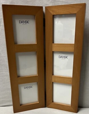 Picture Frame Dansk Double Hinged Natural Wood Style With 6 Openings - Image 1 of 4