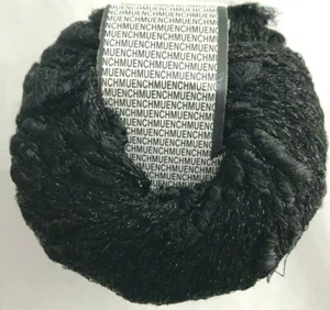 Muench Yarns CLEO #31 Black Shimmery Sparkly Slub Soft 50g Yarn Skein DL009 - Picture 1 of 4