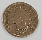 1907  Antique Vintage 1c Indian Head Cent. Nice Circulated Details IH71