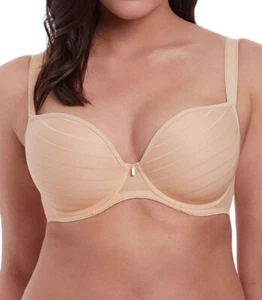 Freya Deco Cameo Bra Sand Nude Size 32B Padded Plunge T-Shirt Racer Back 3160 - Picture 1 of 12
