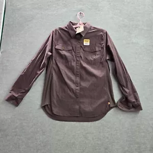 Carhartt Women Top Large Purple Bozeman Long-Sleeve Work Button Up Shirt NWT - Picture 1 of 8