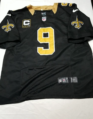 Nike NFL Drew Brees New Orleans Saints #9 Jersey Mens Size 44 On Field Black Cover