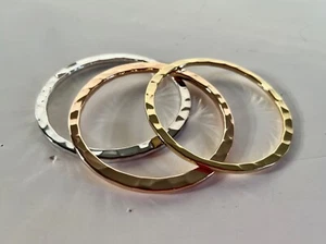 New Robert Lee Morris Set of 3 Plated Bangles Bracelets Silver, Gold, Rose Gold - Picture 1 of 9