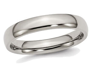 Ladies or Mens 4mm Comfort Fit Titanium Wedding Band Ring