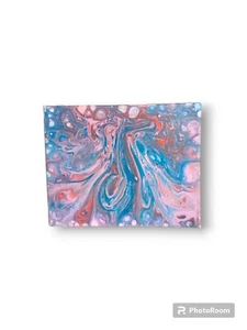 OOAK 8" x 10" Abstraktes Acryl Gemälde "Regenbogen Sternennacht" auf Leinwand - Bild 1 von 9