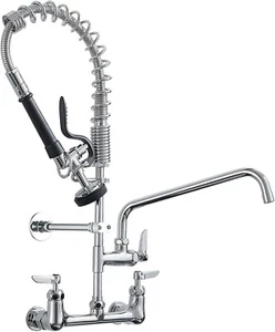 Fapully Commercial Pull Down Kitchen Sink Faucet Pre-Rinse Kitchen Faucet Chrome - Picture 1 of 9