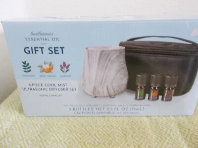 Scentsationals 5 Piece Cool Mist Ultrasonic Diffuser Set with 3 Essential Oils,  - Image 1 of 4