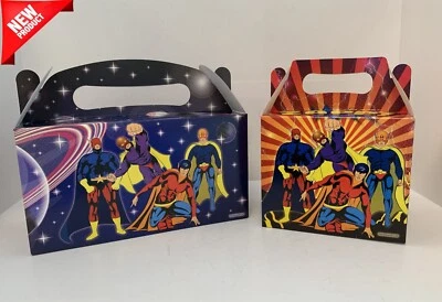 Superhéroes Fiesta Cajas de Comida Niños Picnic Llevar Comida Caja de Regalo Plato de Cumpleaños Foto 1 de 4