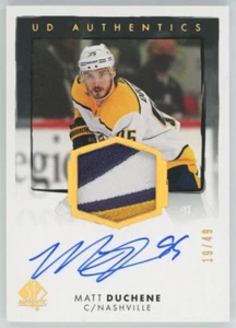 2022-23 SP AUTHENTIC Matt Duchene UD AUTHENTICS AUTO PATCH /49 - Picture 1 of 2