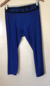 YOUTH  UNDER ARMOUR BLUE 3/4 LEGGINGS SIZE L / 14-16YR - Picture 1 of 7
