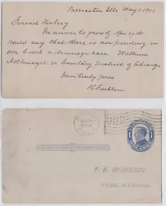 TurtlesTradingPost- Illinois- Princeton, IL - 1911 Flag Cancel- Postal Card - Picture 1 of 3