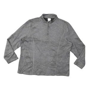 Weekends by Chico's Gray Pullover 1/4 Zip Solid Plus Size 3 Rayon Sweater - Picture 1 of 7