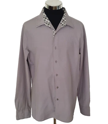 Sahara Club Fitted Shirt Men's X-Large Gray Cotton Blended Square Buttons - Image 1 of 4