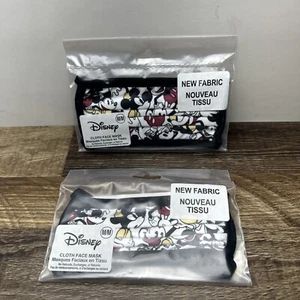 Lot Of 2! Disney Parks Classic Mickey Mouse Cloth Face Mask! Medium Brand New! - Picture 1 of 7