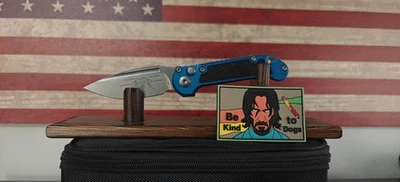 Micro -tech LU  Knife Blue Aluminum  with John wick patch  - Image 1 of 4