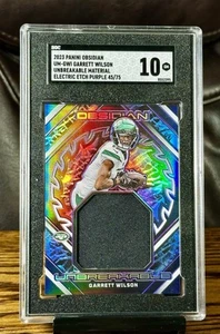2023 Garret Wilson Obsidian Unbreakable (MEM) SSP #/75 Purple Holo, SGC (10) 💎 - Picture 1 of 9