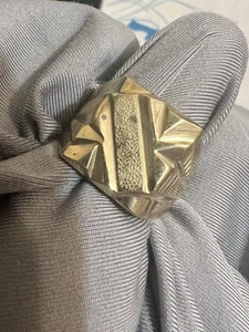 Vintage Men's Signet Brass Ring Size 10 Heavy - Picture 1 of 3