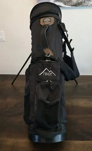 Vintage Burton Golf Hiker Cart Stand Bag Dual Strap Black Top Cover 4 Zip 3 mesh - Picture 1 of 15