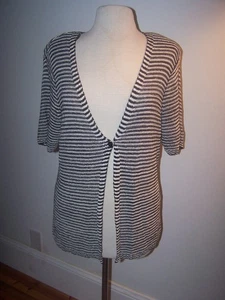Neu mit Etikett Dana Buchman schwarz/weiße Strickjacke Gr. M - Bild 1 von 3