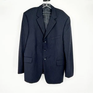J. CREW Navy Pinstripe Blazer Size 46R Business Casual 100% Wool - Picture 1 of 9