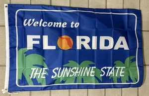 Welcome To Florida Flag FREE SHIP Vacation Beach Sun Beer Man Cave Sign 3x5' - Picture 1 of 1