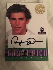2004 Select AFL Conquest Draft Pick Signature Card Ryley Dunn Fremantle #574