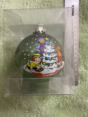 Enfeite de Natal Campbells sopa crianças colecionadores 2013 bola de vidro árvore verde - Imagem 1 de 4
