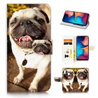 ( For Samsung A20 ) Wallet Flip Case Cover PB40709 Bull Dog PUG