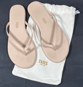 TKEES Women Size 9 Buttery Soft Leather Lily Nudes Beach Flip Flop Sandals - Picture 1 of 6