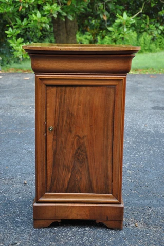 19th Century Louis Philippe Walnut Bedside Commode Cover