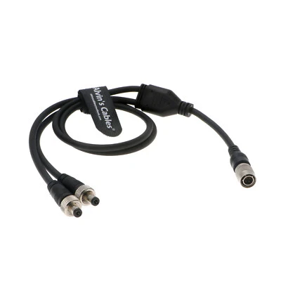 Power-Cable for Lectrosonics Receivers Hirose 4 Pin Male to Dual Lock DC Cable - Image 1 of 4
