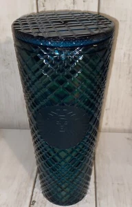 *NO STRAW*STARBUCKS 2021*Emerald Green Jeweled Grid*Venti 24 oz*Tumbler Cup*NEW* - Picture 1 of 5