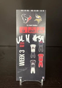 Houston Texans Marcus Harris #59 Autographed Signed Commemorative Ticket COA - Picture 1 of 4