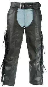 Gorros de cuero unisex trenzados y flecos laterales forro de malla motocicleta - Imagen 1 de 8