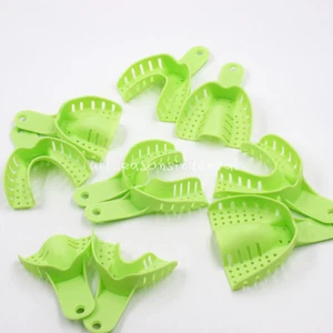 10 Pcs Autoclavable Dental Plastic Impression Trays Central Denture Disposable - Picture 1 of 9