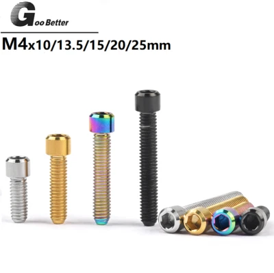 GOO BETTER Titanium Screw Socket Cap Head Bolt M4 x 10/13.5/15/20/25mm H/L Adjust Screws
