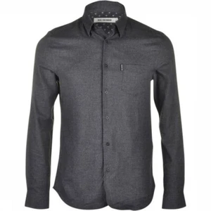 Ben Sherman Herren Slim Fit Hemd Dunkelgrau Größe: XXL Langarm Baumwolle SOHO - Bild 1 von 7